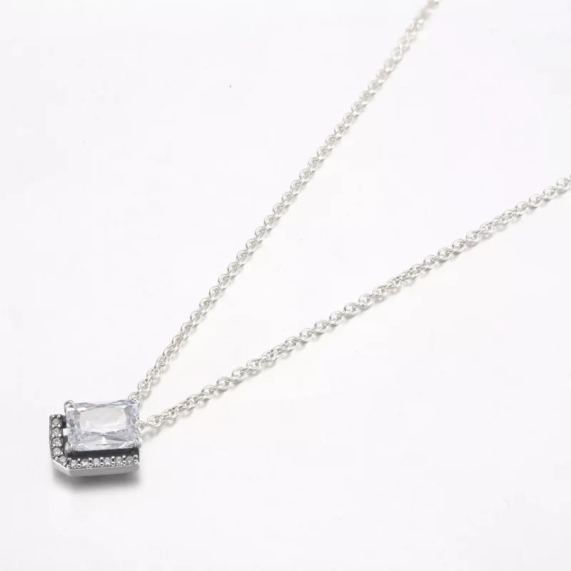 (resim) Pandora Dikdörtgen Köpüklü Halo Collier Kolye - 392388C01 - Görüntüle 2