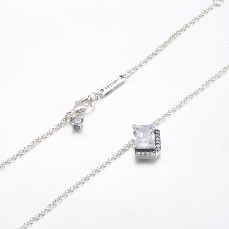 (resim) Pandora Dikdörtgen Köpüklü Halo Collier Kolye - 392388C01 - Görüntüle 5