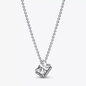 (resim) Pandora Dikdörtgen Köpüklü Halo Collier Kolye - 392388C01