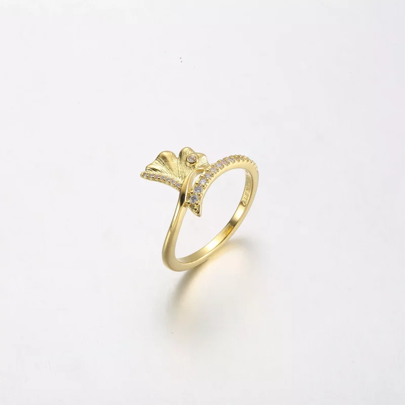 (resim) Pandora Ginkgo 14k altın kaplama yüzük - 162444C01 - Görüntüle 2