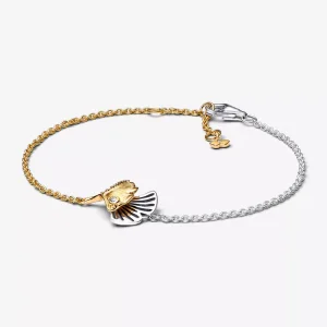(resim) Pandora Ginkgo saf gümüş ve 14k altın kaplama zincir bileklik - 562427C01