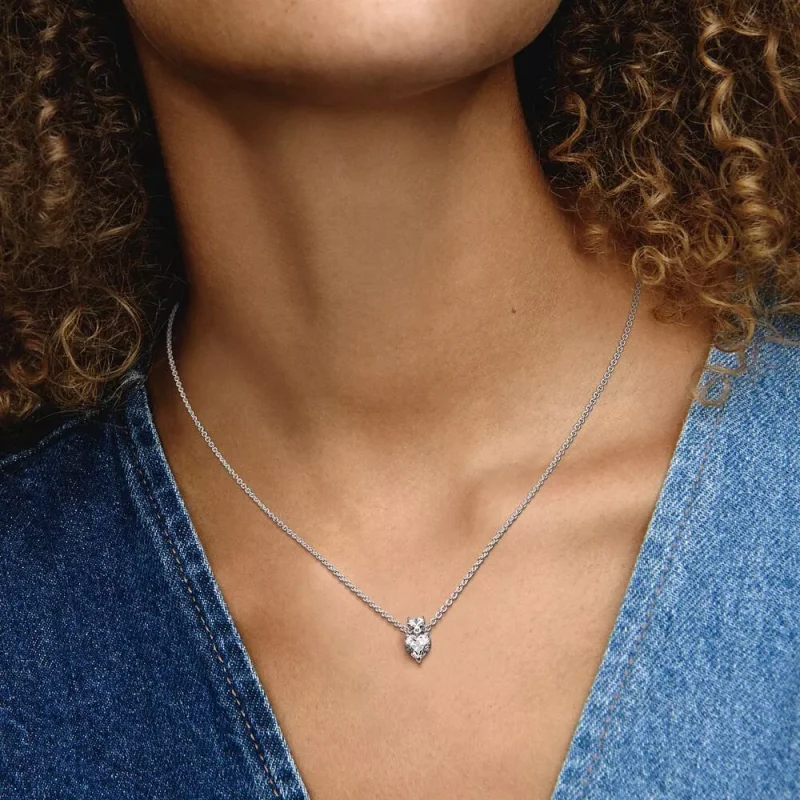 (resim) Pandora Çift Kalp Kolye Parıltılı Collier Kolye - 391229C01 - Görüntüle 6