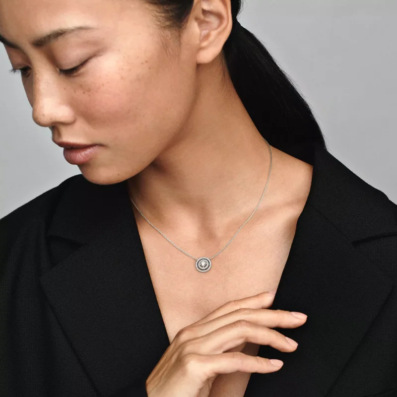 (resim) Pandora Işıltılı Çift Halo Collier Kolye - 399414C01-45 - Görüntüle 3