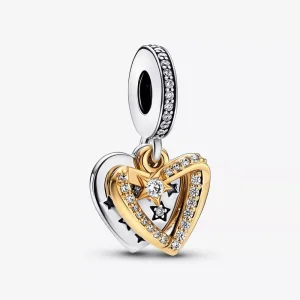 (resim) Pandora Kayan Yıldız Kalpli İkili Sallantılı Charm - 762203C01