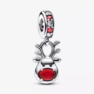 (resim) Pandora Kırmızı Burun Ren Geyiği Murano Sallantılı Charm - 792330C01