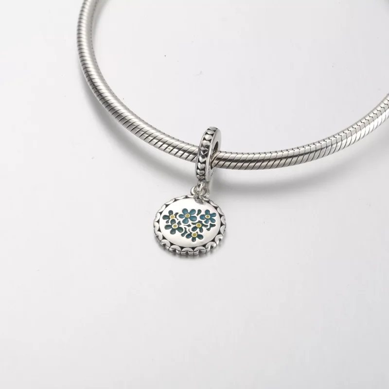 (resim) Pandora Mavi Beni Unutma Çiçek Sallantılı Charm - 792018C00_E031 - Görüntüle 4
