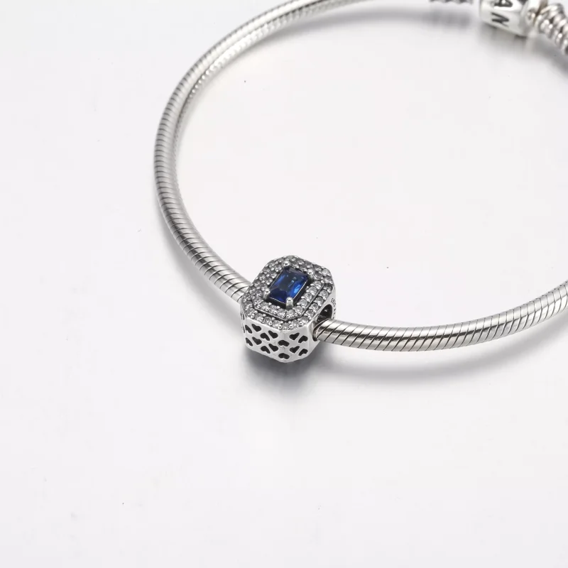 (resim) Pandora Mavi Parlak Düzeyli Dikdörtgen Charm - 792385c01 - Görüntüle 5