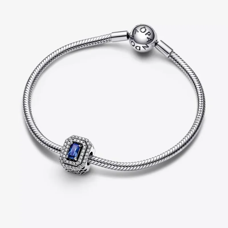 (resim) Pandora Mavi Parlak Düzeyli Dikdörtgen Charm - 792385c01 - Görüntüle 6