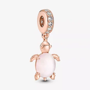 (resim) Pandora Murano Cam Pembe Deniz Kaplumbağası Sallantılı Charm - 788939C01