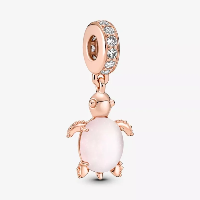 (resim) Pandora Murano Cam Pembe Deniz Kaplumbağası Sallantılı Charm - 788939C01