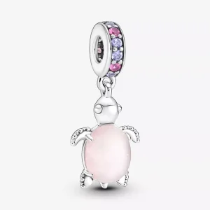 (resim) Pandora Murano Cam Pembe Deniz Kaplumbağası Sallantılı Charm - 798939C02