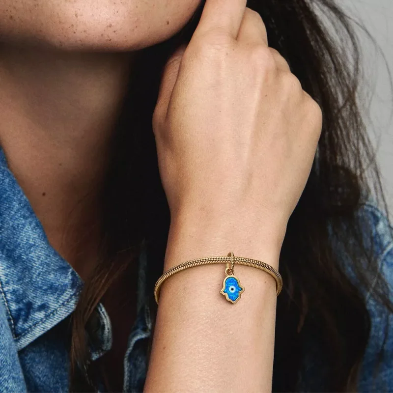 (resim) Pandora Opalescent Mavi Hamsa El Sallantılı Charm - 762699C01 - Görüntüle 2