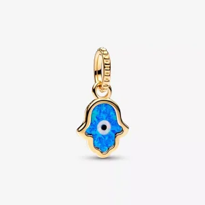 (resim) Pandora Opalescent Mavi Hamsa El Sallantılı Charm - 762699C01