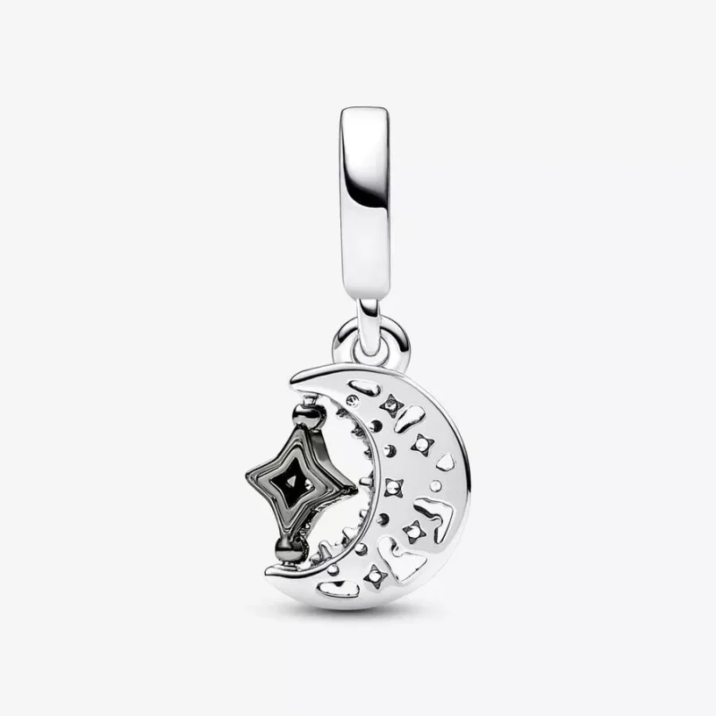 (resim) Pandora Parıldayan Hilal Ay ve Dönebilen Yıldız Sallantılı Charm - 792781C01 - Görüntüle 2