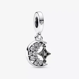 (resim) Pandora Parıldayan Hilal Ay ve Dönebilen Yıldız Sallantılı Charm - 792781C01
