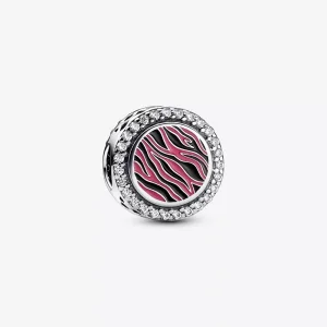 (resim) Pandora Pembe Zebra desenli gümüş charm - 792016CZ_E026