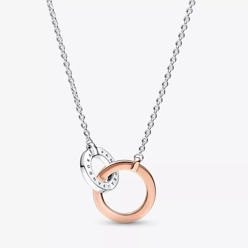 (resim) Pandora Signature İki Renkli İç İçe Halkalı Kolye - 382778C01 - Görüntüle 2