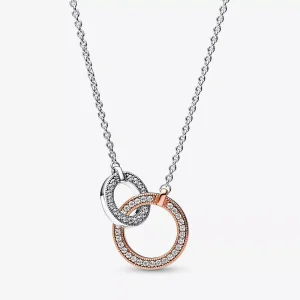 (resim) Pandora Signature İki Renkli İç İçe Halkalı Kolye - 382778C01