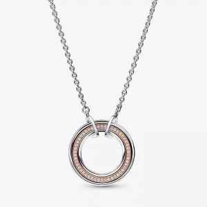 (resim) Pandora Signature İki Renkli Logo ve Pavé Kolye - 382772C01