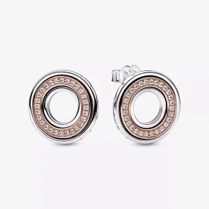 (resim) Pandora Signature İki Renkli Logo ve Pavé Küpe - 282780C01