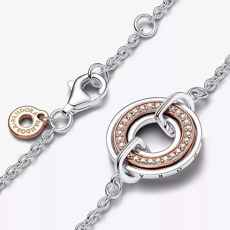 (resim) Pandora Signature İki Renkli Logo ve Pavé Zincir Bileklik - 582741C01 - Görüntüle 2