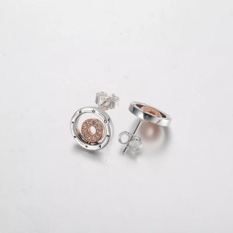 (resim) Pandora Signature İki Renkli Logolu Halka Küpe - 282314C01 - Görüntüle 4