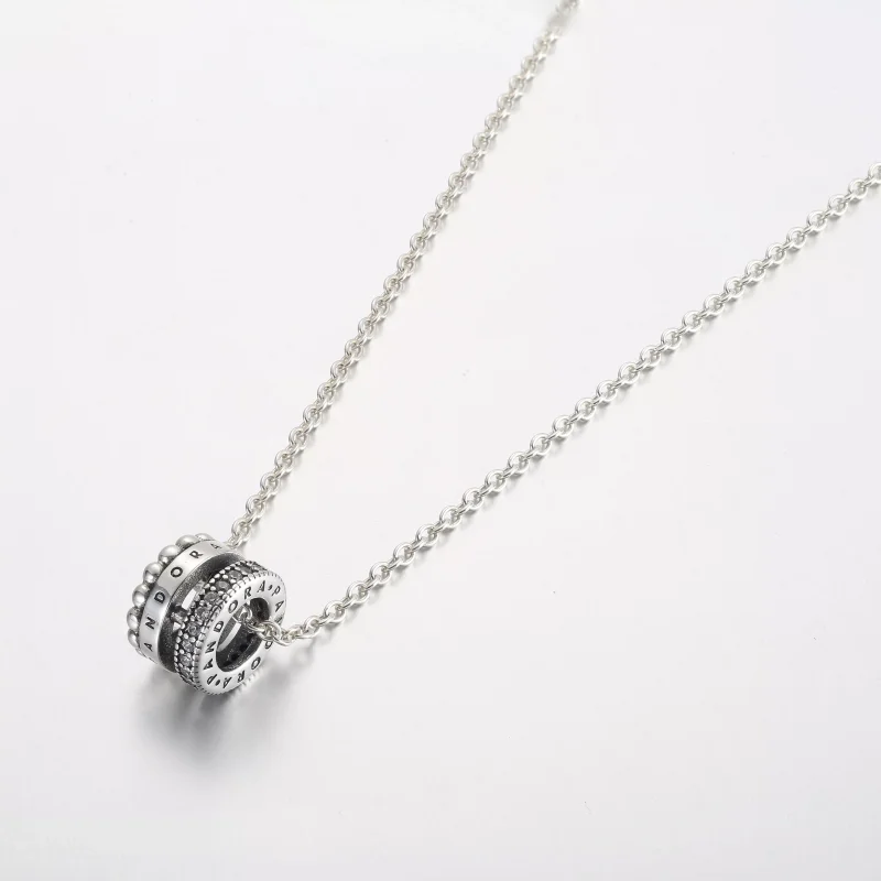 (resim) Pandora Signature Logo Pavé ve Boncuklu Kolye ve Kolye - 392311C01 - Görüntüle 2