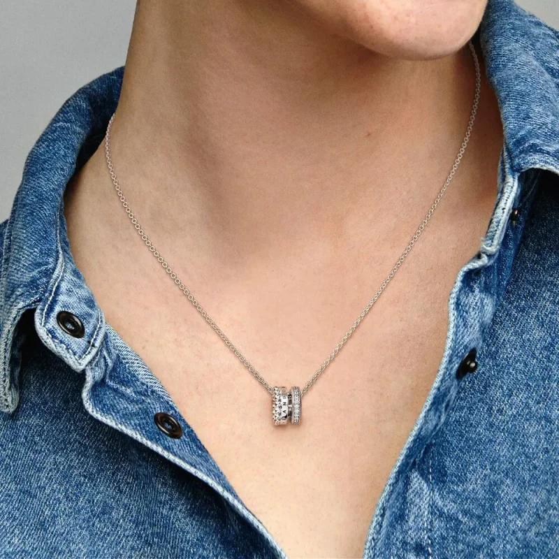 (resim) Pandora Signature Logo Pavé ve Boncuklu Kolye ve Kolye - 392311C01 - Görüntüle 5