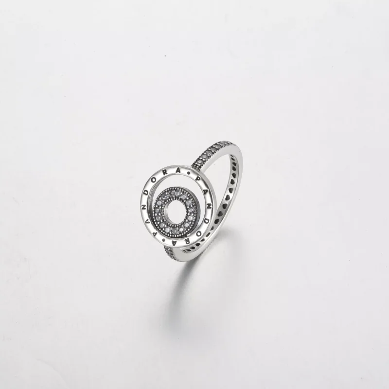 (resim) Pandora Signature Logolu Halkalı Pavé Yüzük - 192316C01 - Görüntüle 2