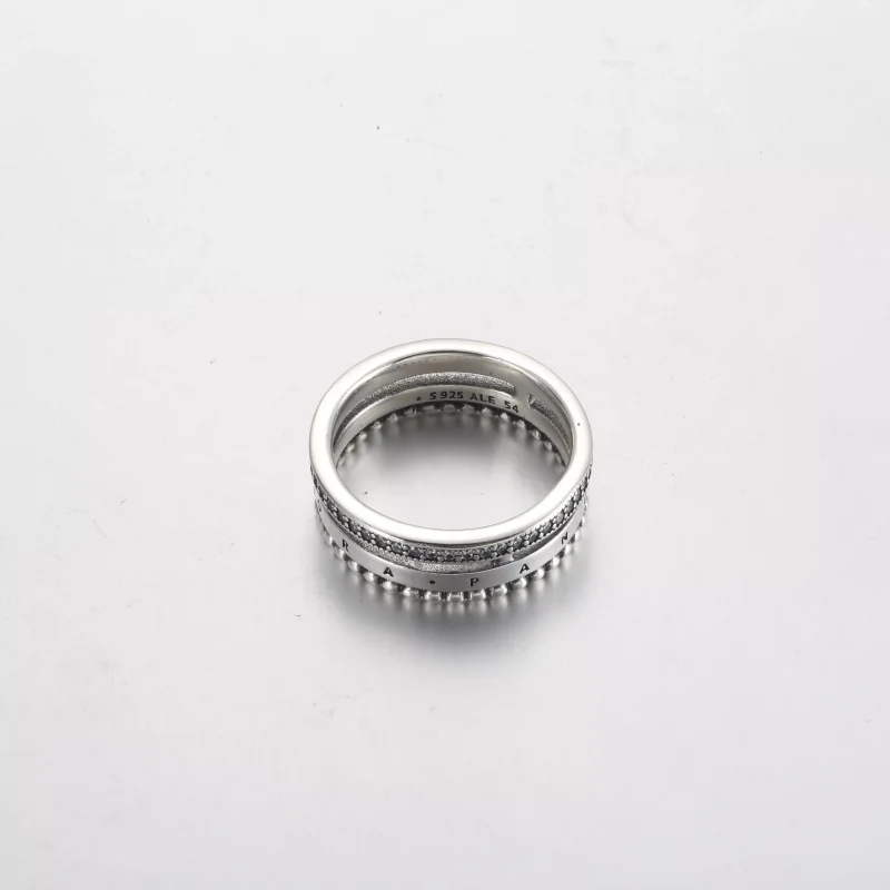 (resim) Pandora Signature Logolu Pavé ve Boncuklu Yüzük - 192312C01 - Görüntüle 3