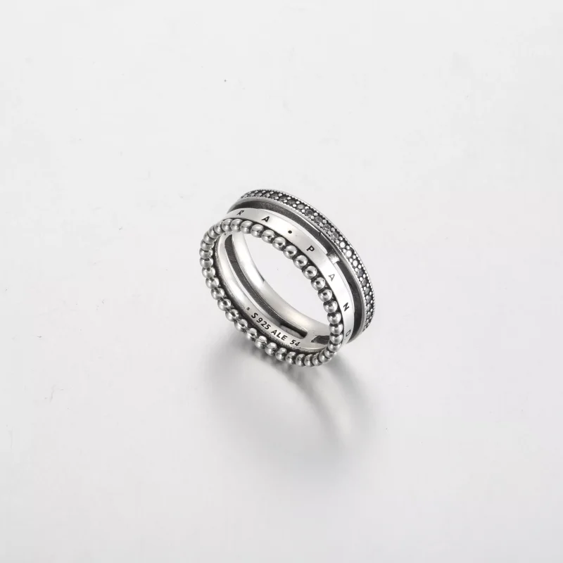 (resim) Pandora Signature Logolu Pavé ve Boncuklu Yüzük - 192312C01 - Görüntüle 5
