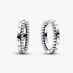 (resim) Pandora Signature Logolu ve Boncuklu Halka Küpeler - 292310C00
