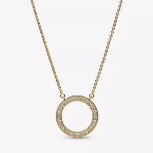 (resim) Pandora Signature Pavé ve Kalpli Daire Kolye Kolye - 362735C01-45