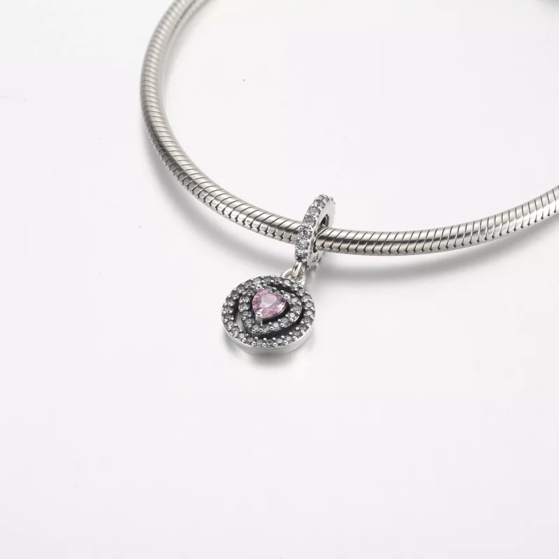 (resim) Pandora Sparkling Double Halo Kalp Sallantılı Charm - 791476C01 - Görüntüle 4