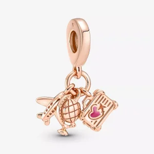 (resim) Pandora Uçak, Küre ve Bavul Üçlü Sallantılı Charm - 789435C01