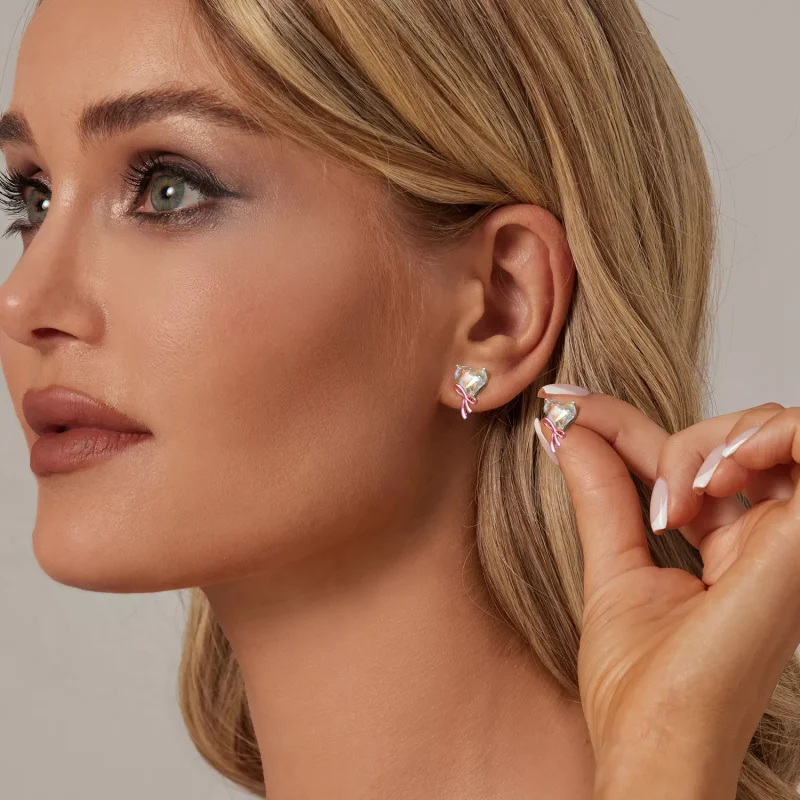 (resim) PANDORA Stil Aşk Yay Küpe - SCE1696 - Görüntüle 7