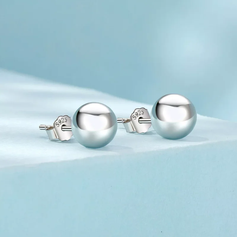 (resim) PANDORA Stil Küçük Top Şekilli Küpe - SCE1725-S - Görüntüle 2