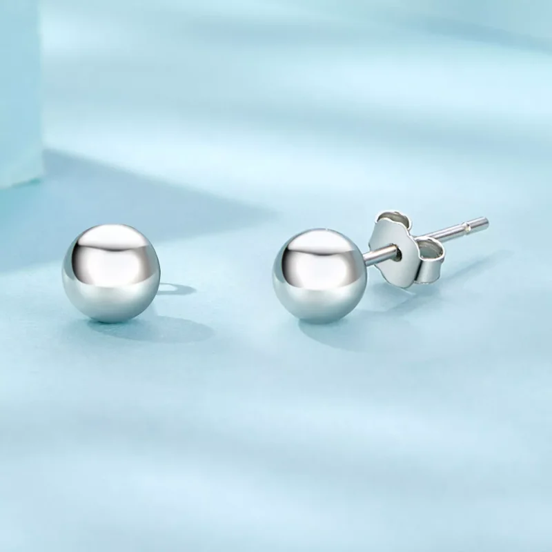 (resim) PANDORA Stil Küçük Top Şekilli Küpe - SCE1725-S - Görüntüle 4