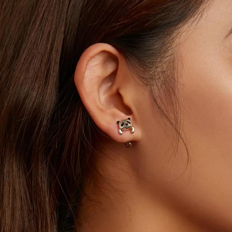 (resim) PANDORA Stil Mini Panda Küpe - BSE568 - Görüntüle 6