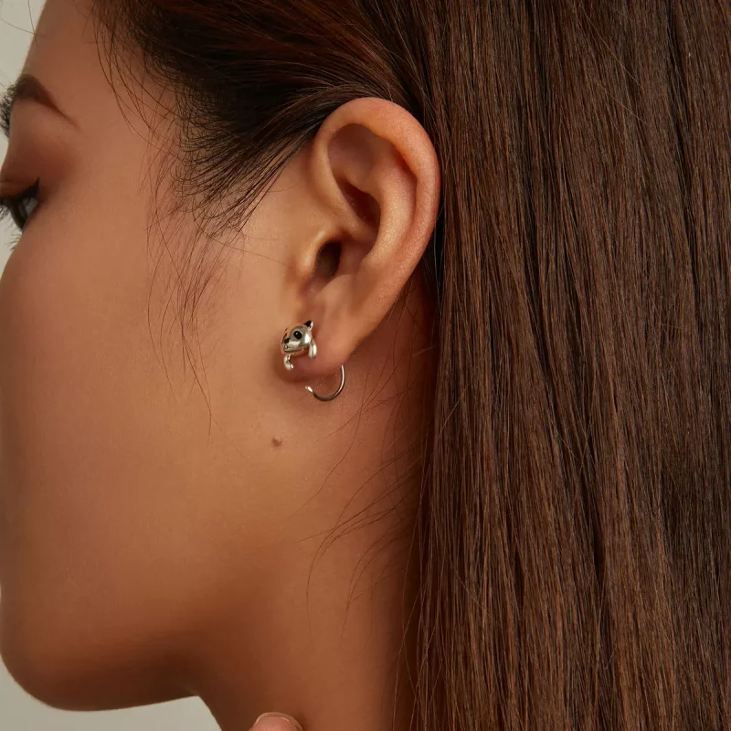 (resim) PANDORA Stil Mini Panda Küpe - BSE568 - Görüntüle 8