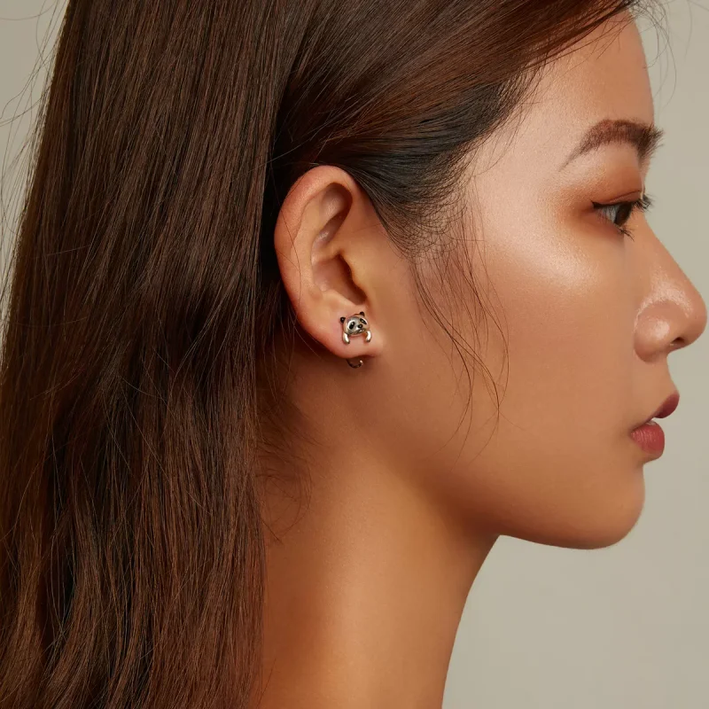 (resim) PANDORA Stil Mini Panda Küpe - BSE568 - Görüntüle 9