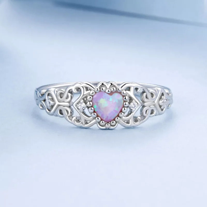 (resim) PANDORA Stil Pembe Opal Yüzük - BSR512 - Görüntüle 3