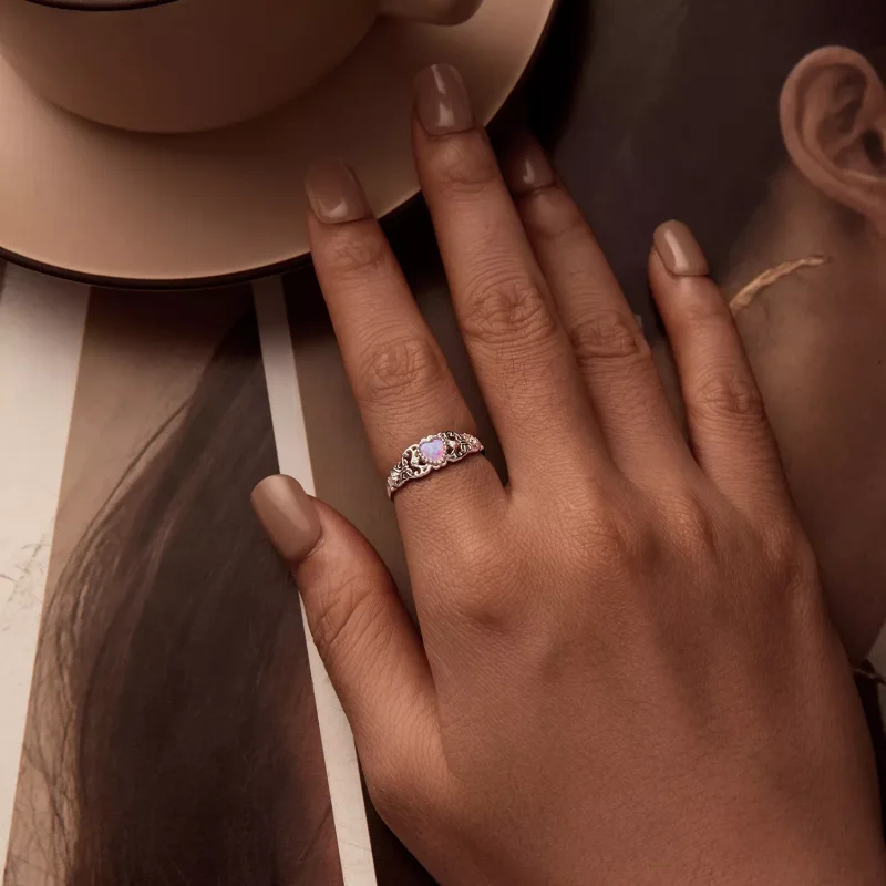 (resim) PANDORA Stil Pembe Opal Yüzük - BSR512 - Görüntüle 6