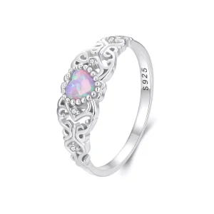 (resim) PANDORA Stil Pembe Opal Yüzük - BSR512
