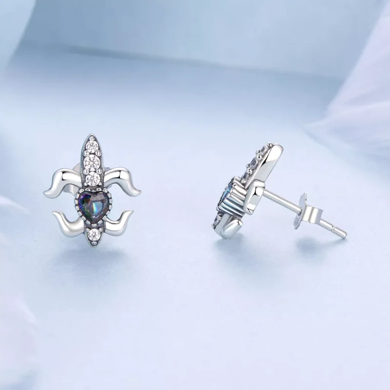 (resim) PANDORA Stil Vintage İris Saplama Küpe - BSE968 - Görüntüle 4