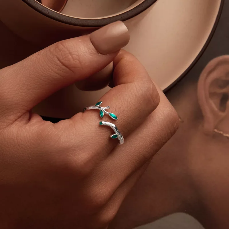 (resim) PANDORA Stil Yaprak Açık Halka - BSR517-E - Görüntüle 7