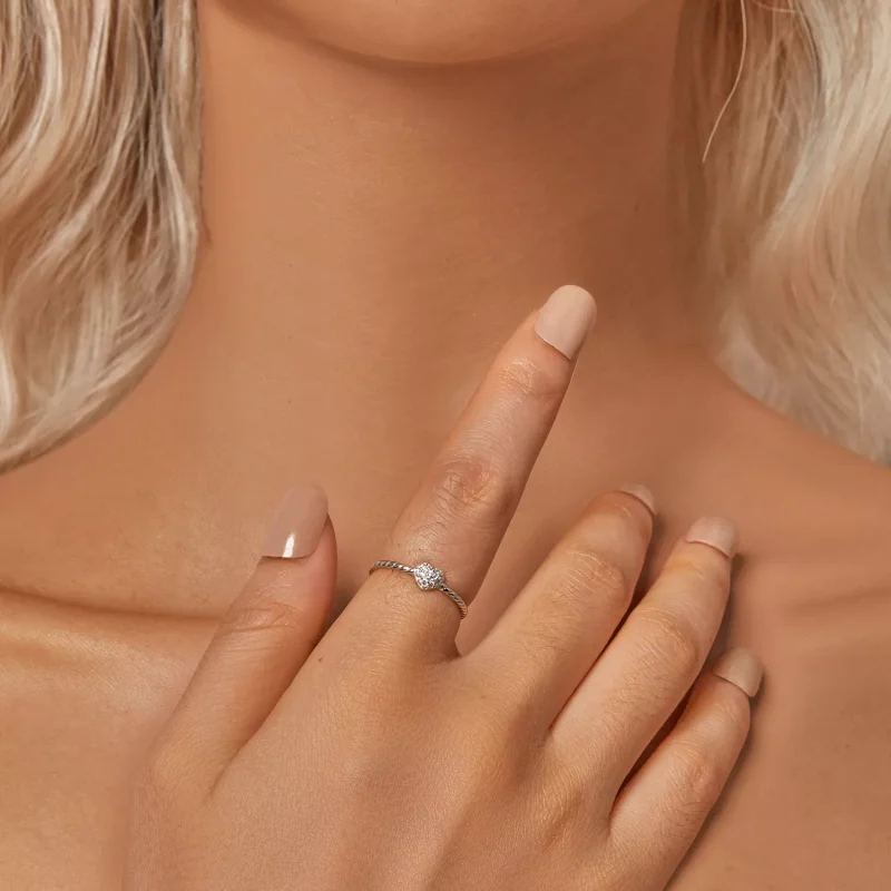 (resim) PANDORA Stili Parlayan Kalp Yüzük - BSR516 - Görüntüle 5