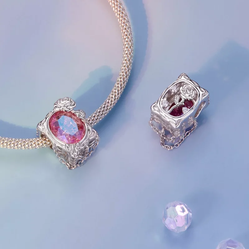 (resim) PANDORA Stili Solmuş Yağlıboya Tablo Gül Charm - SCC2698 - Görüntüle 4