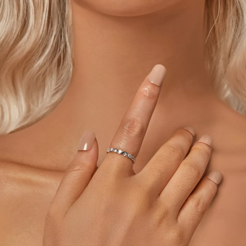 (resim) PANDORA Tarzı Dalgalı Yüzük - BSR515 - Görüntüle 5