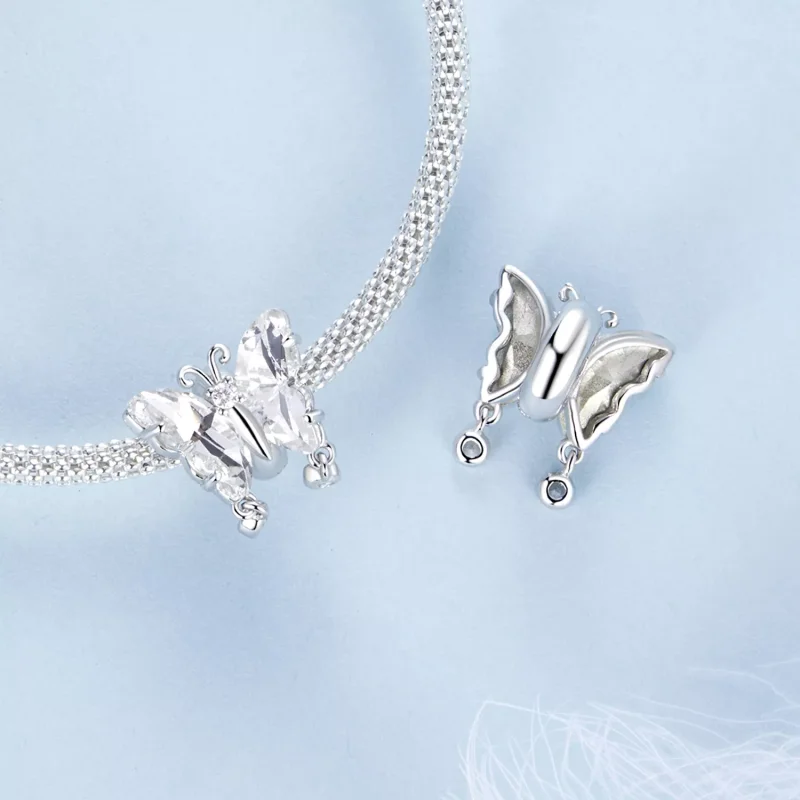 (resim) PANDORA Tarzı Işıltılı Kelebek Charm - BSC965 - Görüntüle 4